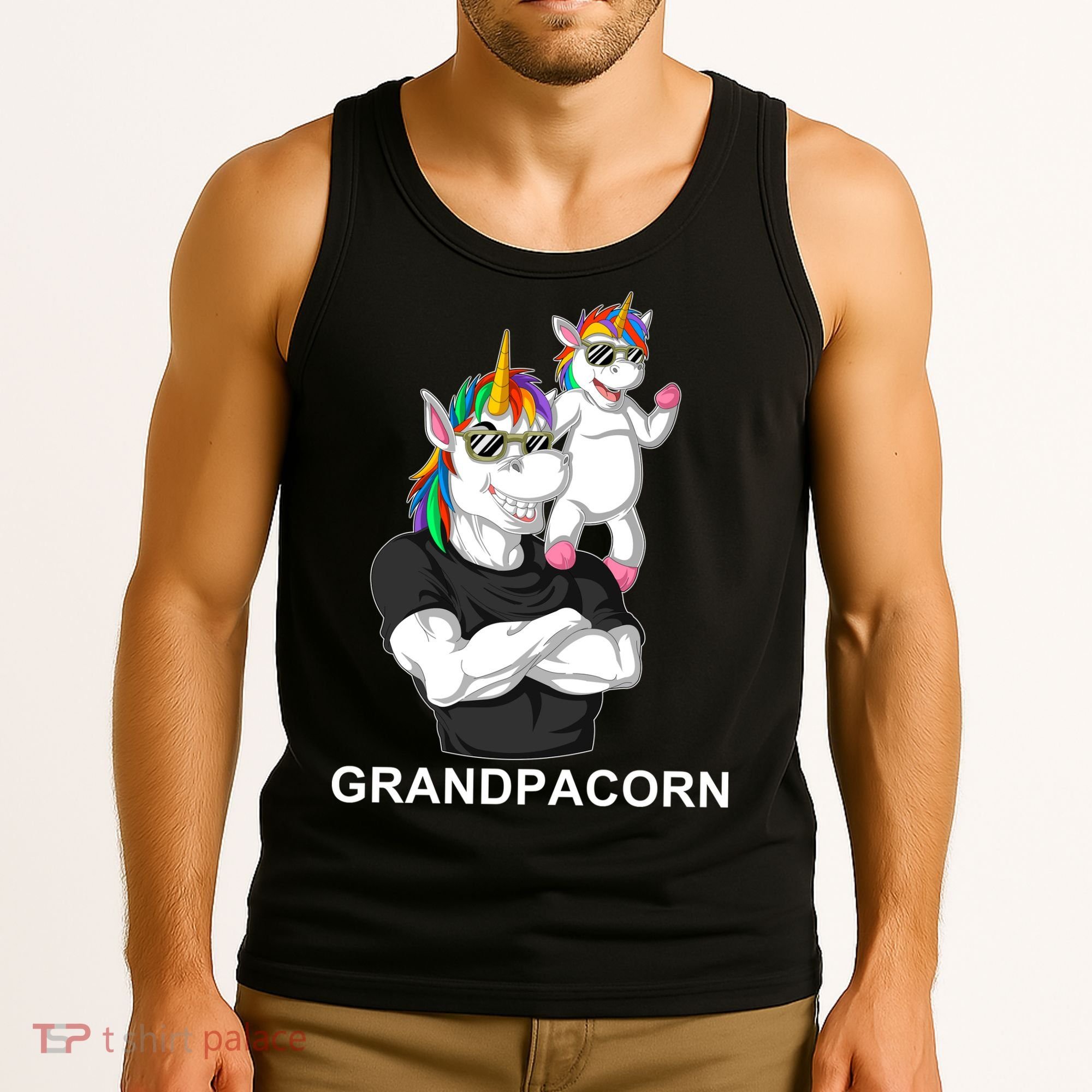 Grandpacorn Grandpa Unicorn Tank Top