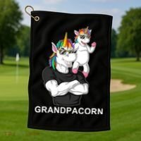Grandpacorn Grandpa Unicorn Golf Towel thumb 1