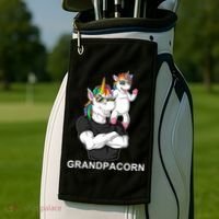 Grandpacorn Grandpa Unicorn Golf Towel thumb 2