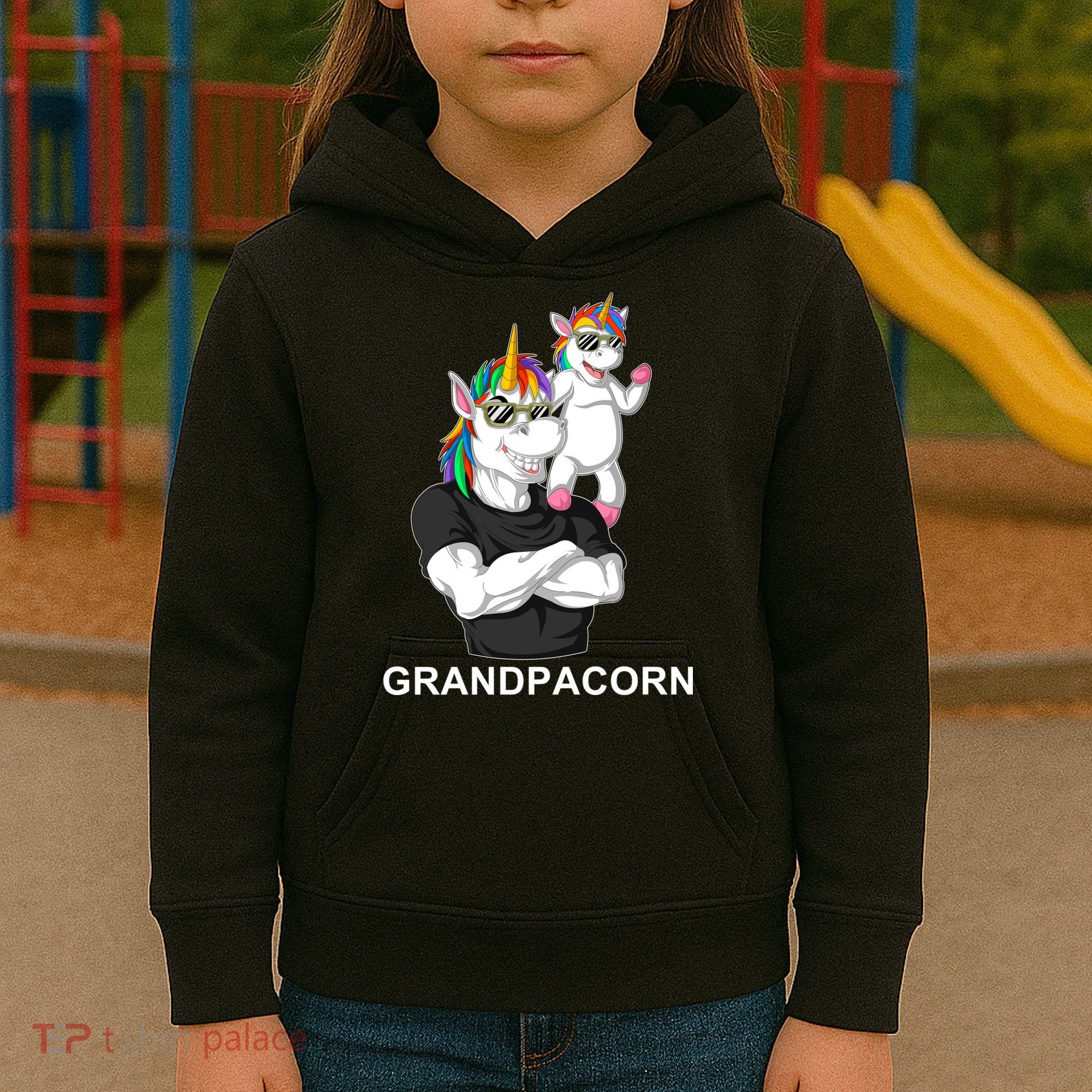 Grandpacorn Grandpa Unicorn Kids Hoodie