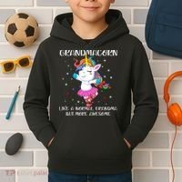 Grandmacorn Grandma Unicorn Kids Hoodie thumb 2