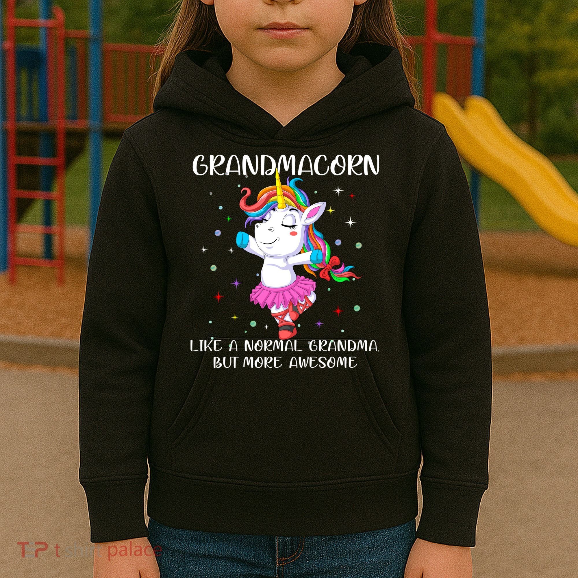 Grandmacorn Grandma Unicorn Kids Hoodie