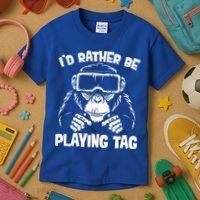 Gorilla Gaming Vr Gamer Kids T-Shirt thumb 3