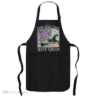 Goes Good With Green Funny Halloween Witch Apron