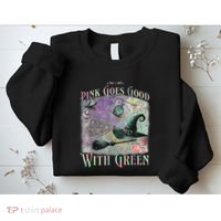 Goes Good With Green Funny Halloween Witch Sweatshirt thumb 2