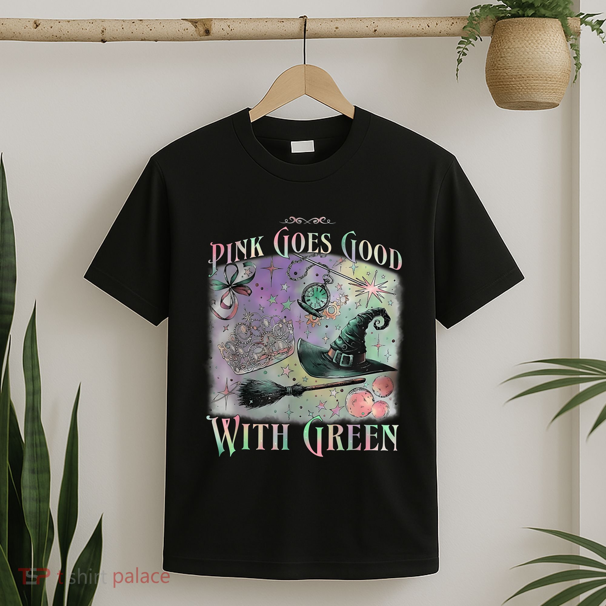 Goes Good With Green Funny Halloween Witch T-Shirt