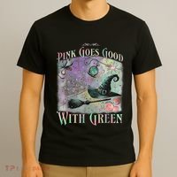 Goes Good With Green Funny Halloween Witch T-Shirt thumb 3