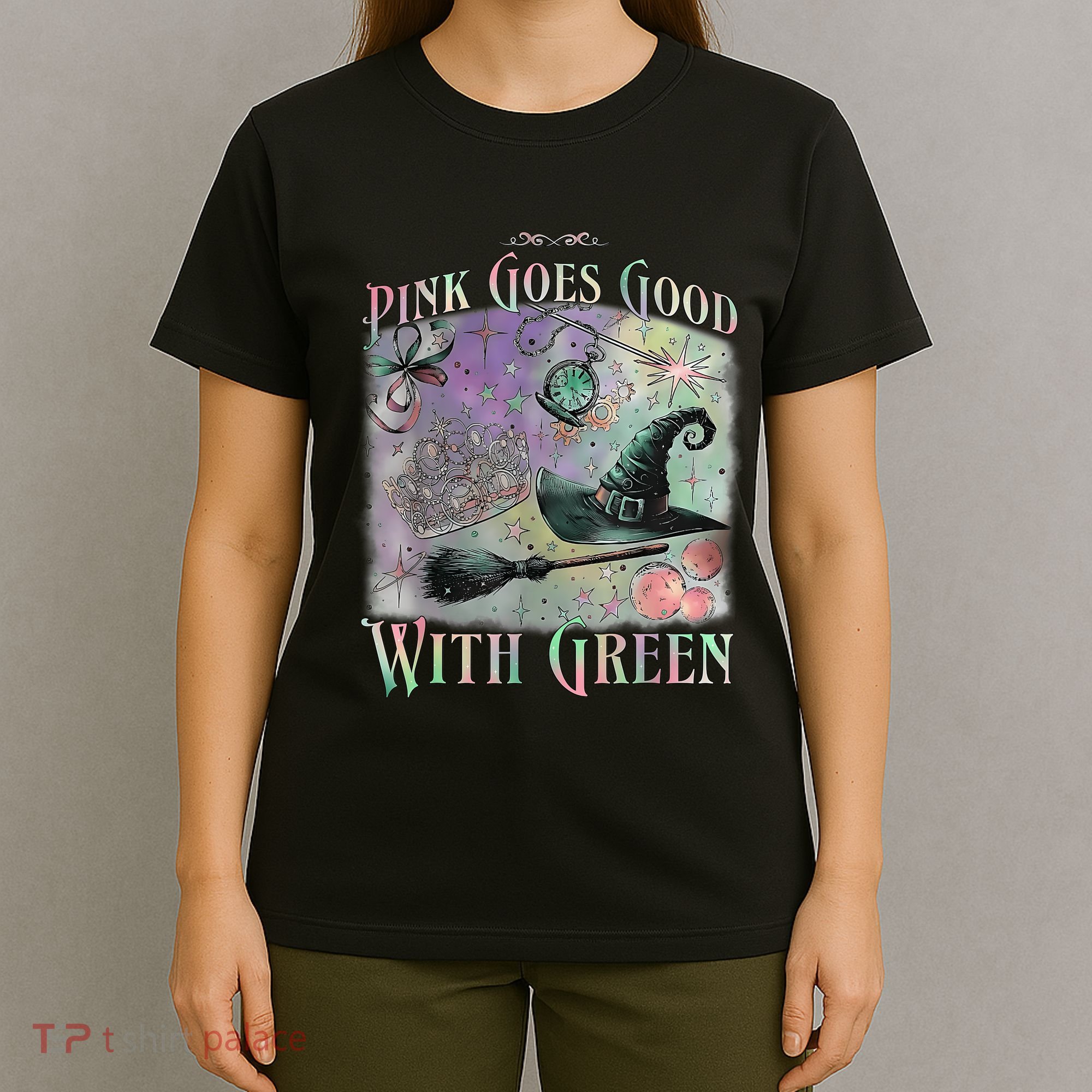 Goes Good With Green Funny Halloween Witch T-Shirt