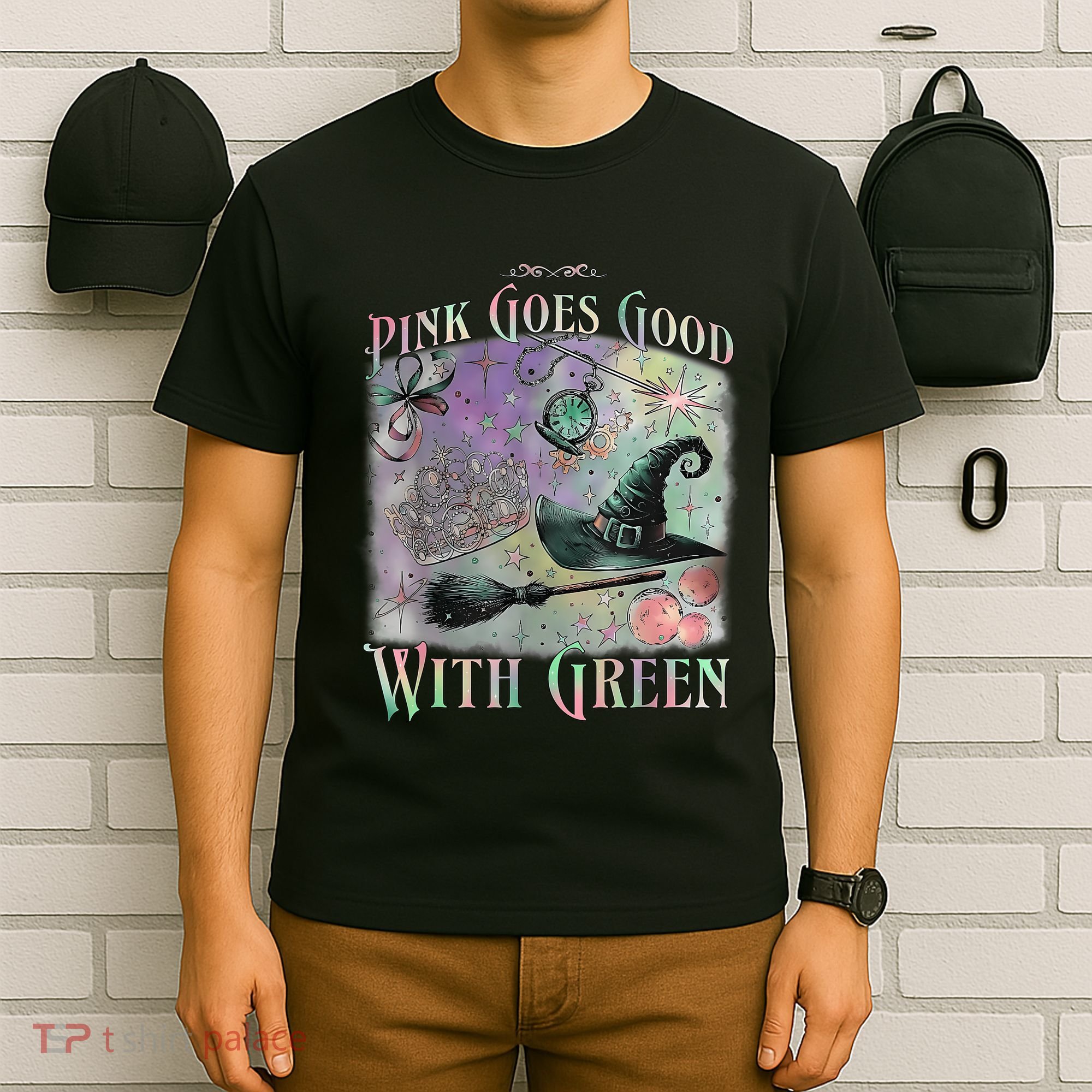 Goes Good With Green Funny Halloween Witch T-Shirt