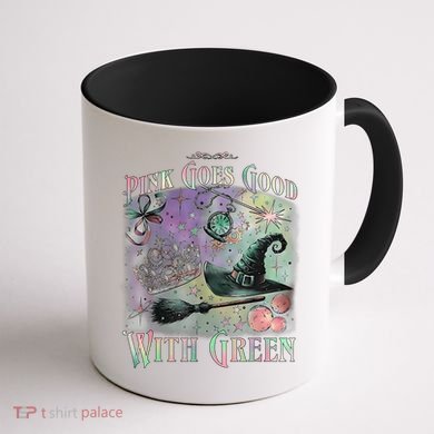 Goes Good With Green Funny Halloween Witch Coffee Mug back