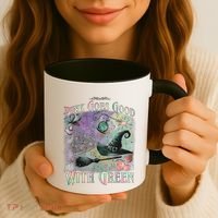 Goes Good With Green Funny Halloween Witch Coffee Mug thumb 3