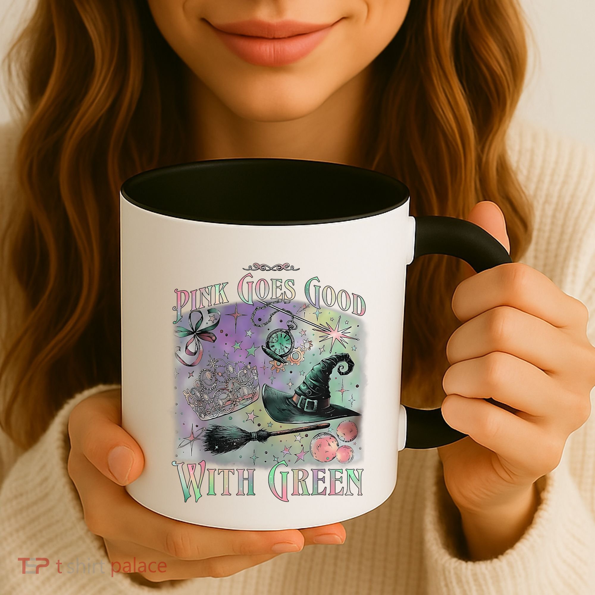 Goes Good With Green Funny Halloween Witch Coffee Mug