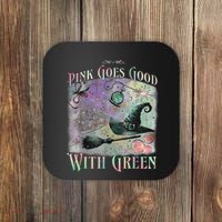 Goes Good With Green Funny Halloween Witch Coaster thumb 0
