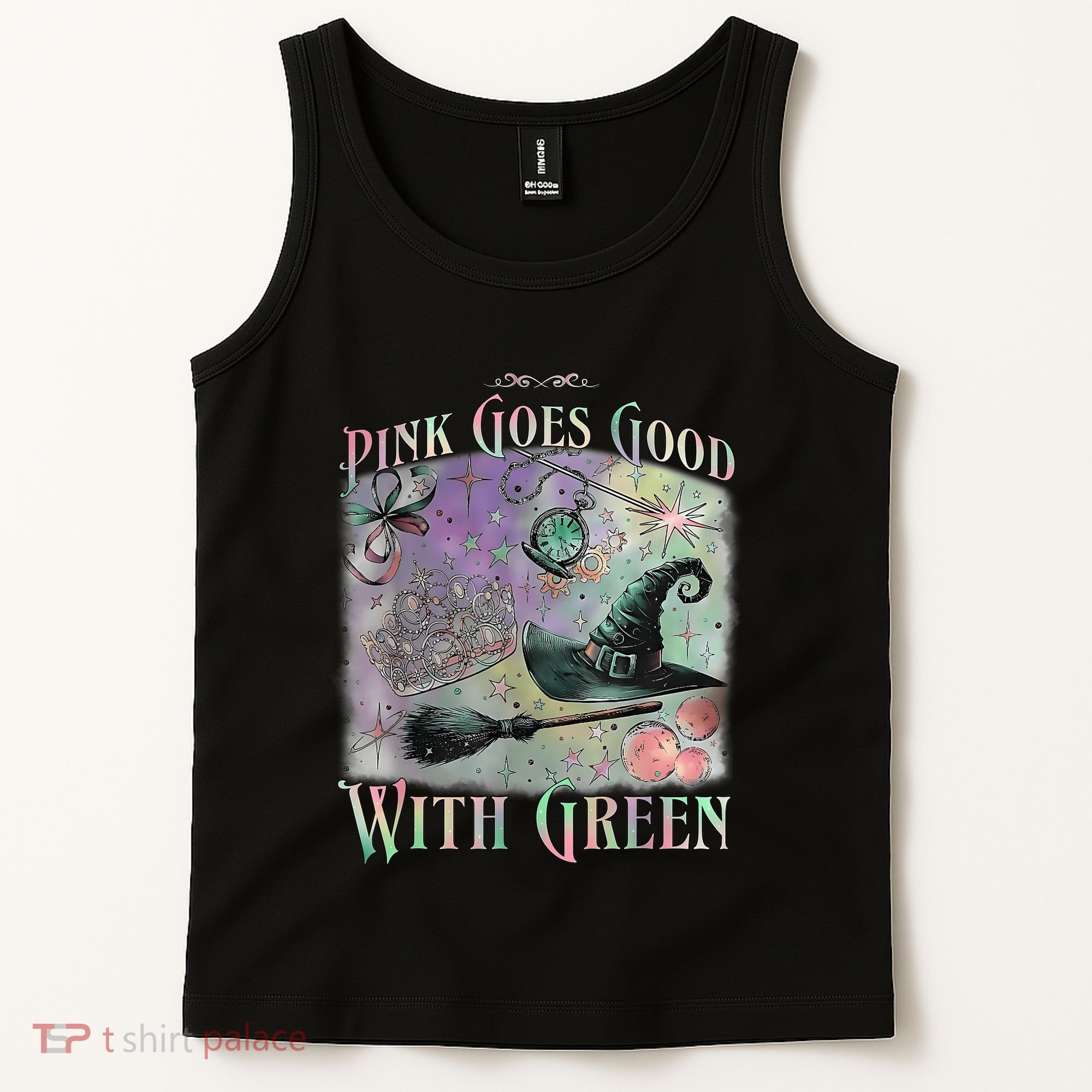 Goes Good With Green Funny Halloween Witch Tank Top