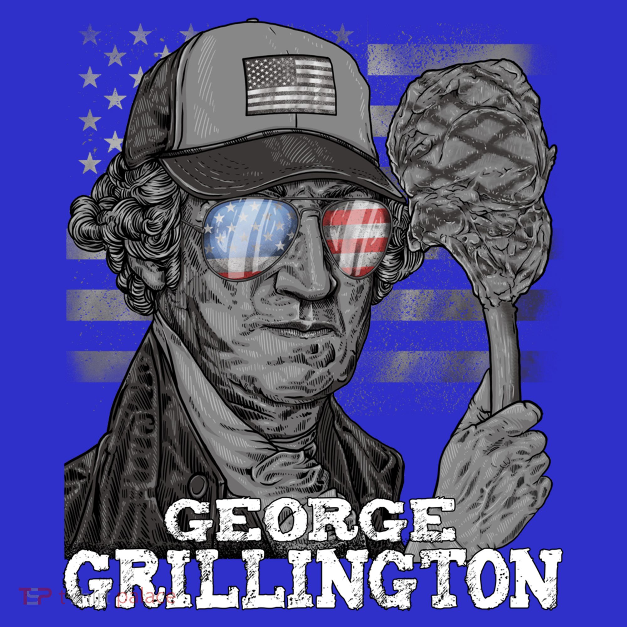George Grillington Washington 4th Of July Usa Bbq Great Gift T-Shirt