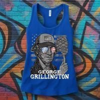 George Grillington Washington 4th Of July Usa Bbq Great Gift Women's Tank Top thumb 3
