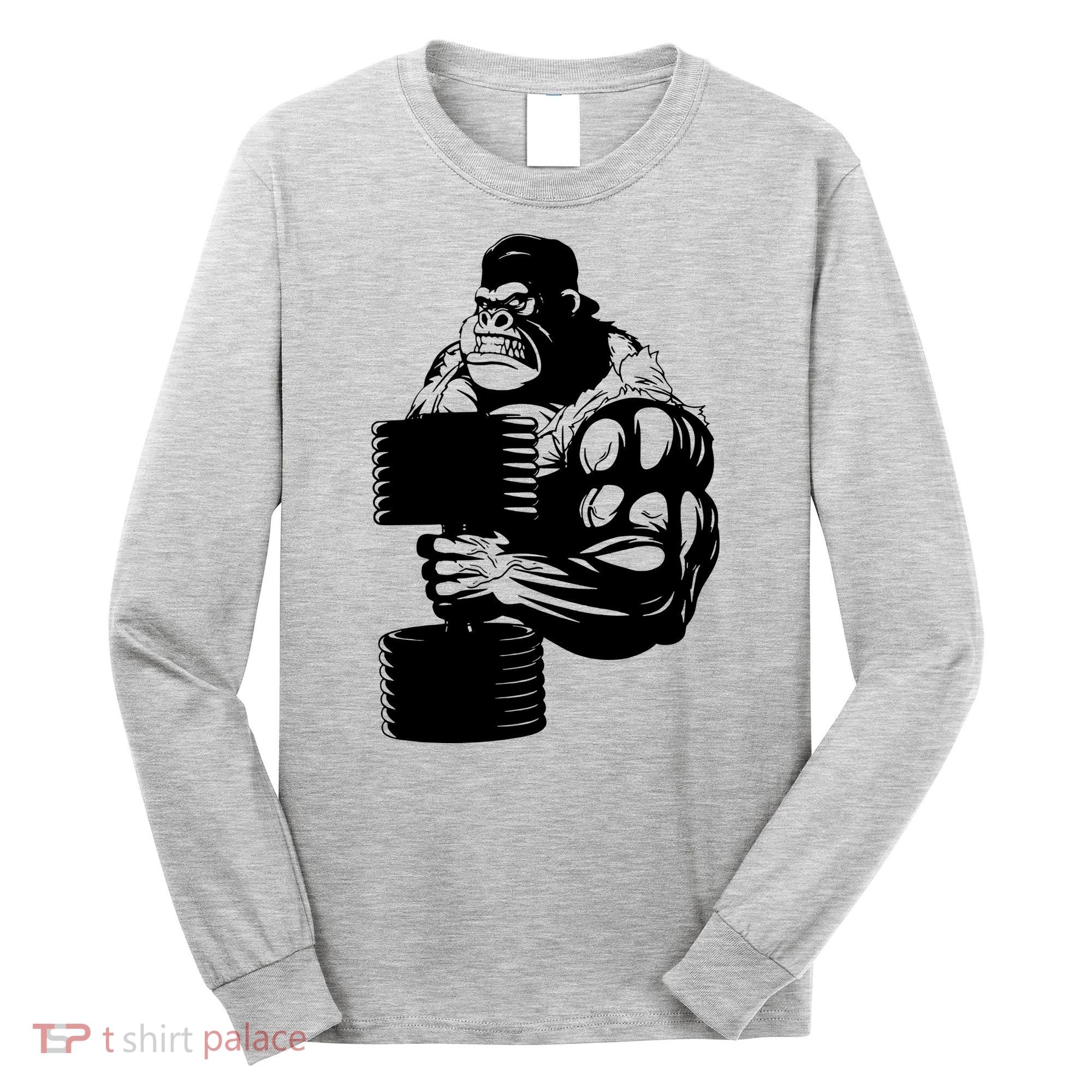 Gorilla Gym Weight Lifting Workout Training Long Sleeve Shirt