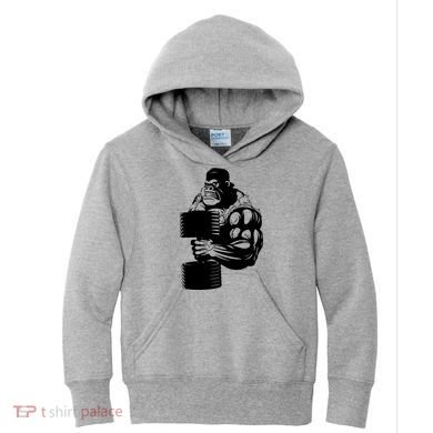 Gorilla Gym Weight Lifting Workout Training Kids Hoodie