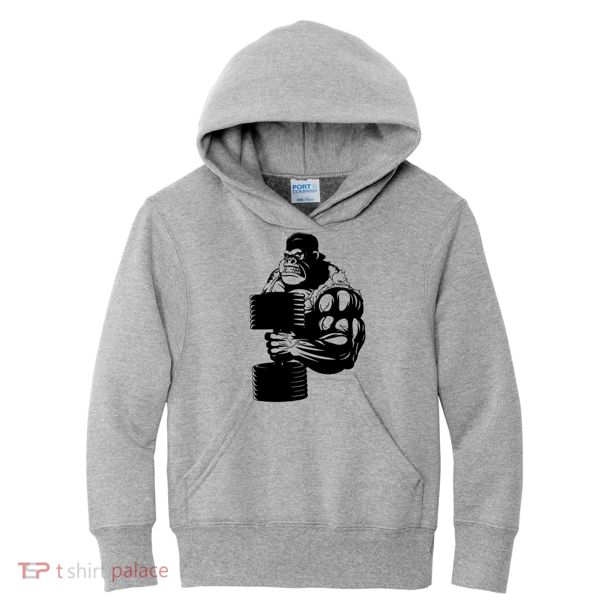 Gorilla Gym Weight Lifting Workout Training Kids Hoodie