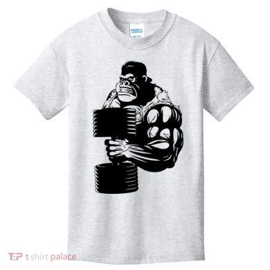 Gorilla Gym Weight Lifting Workout Training Kids T-Shirt