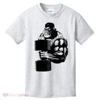 Gorilla Gym Weight Lifting Workout Training Kids T-Shirt thumb 0