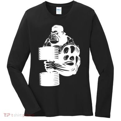 Gorilla Gym Weight Lifting Workout Training Women's Long Sleeve Shirt