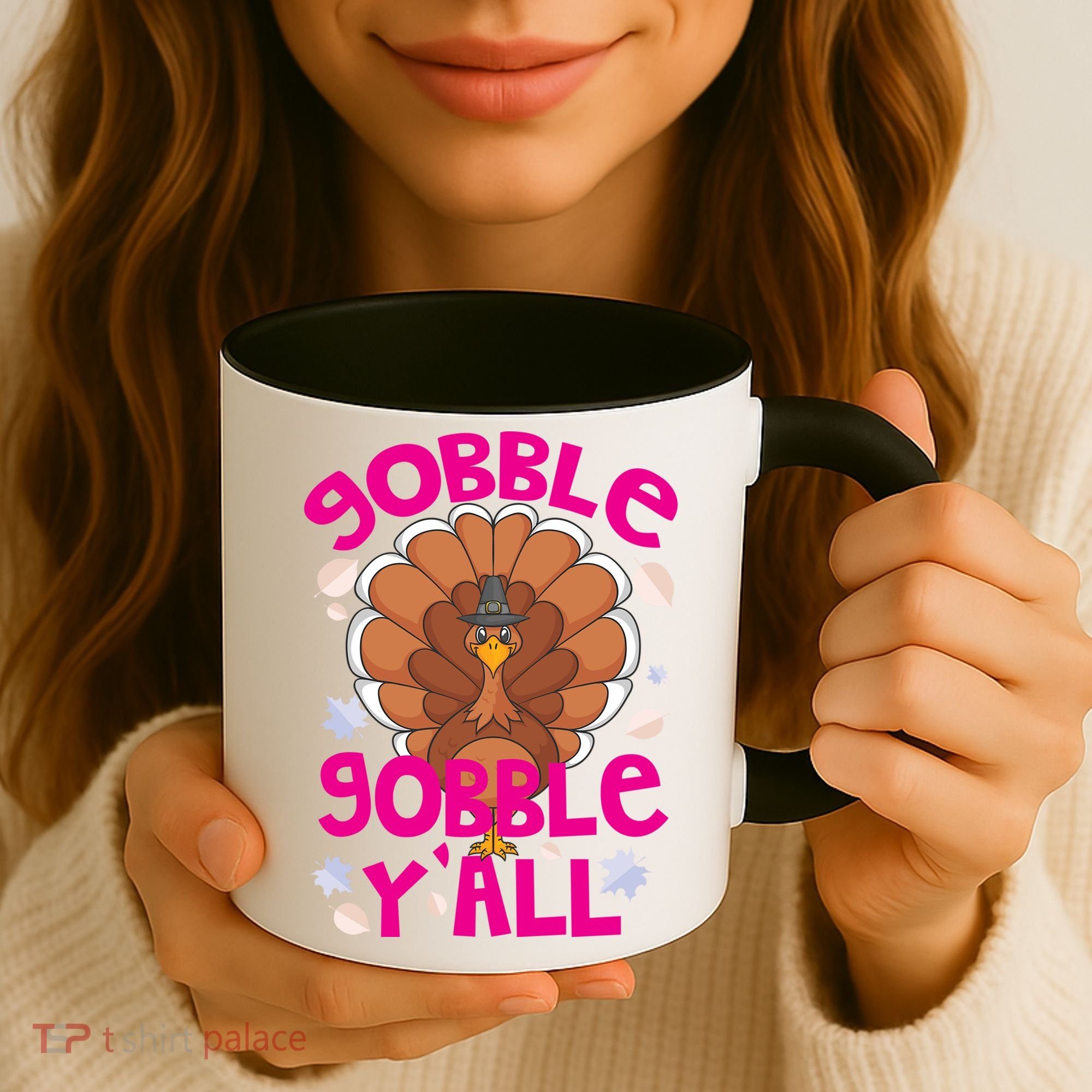 Gobble Gobble Yall Cute Turkey Funny Thanksgiving Gift Coffee Mug