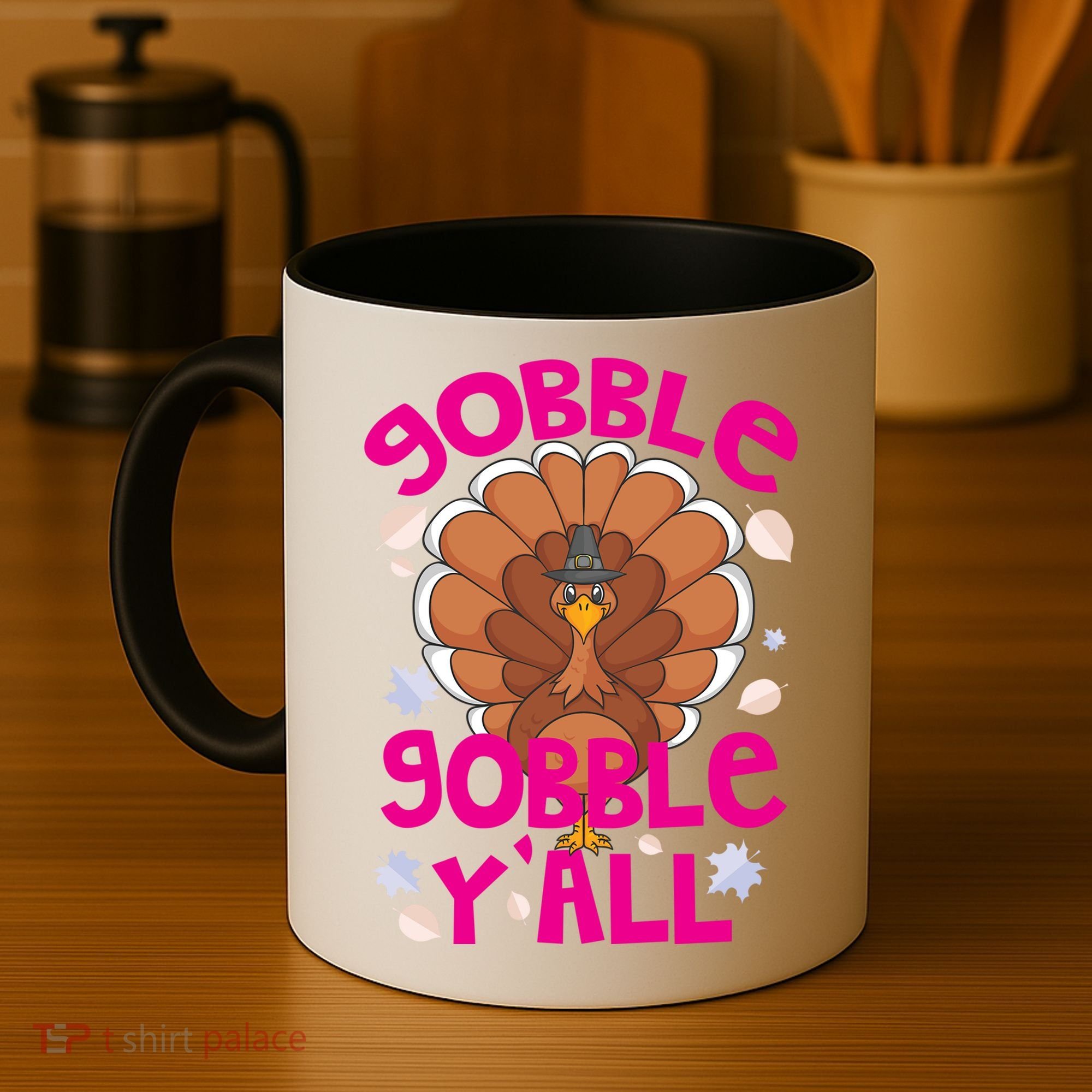 Gobble Gobble Yall Cute Turkey Funny Thanksgiving Gift Coffee Mug