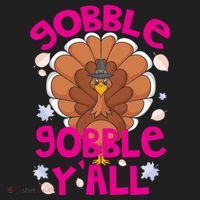 Gobble Gobble Yall Cute Turkey Funny Thanksgiving Gift Beanie thumb 2