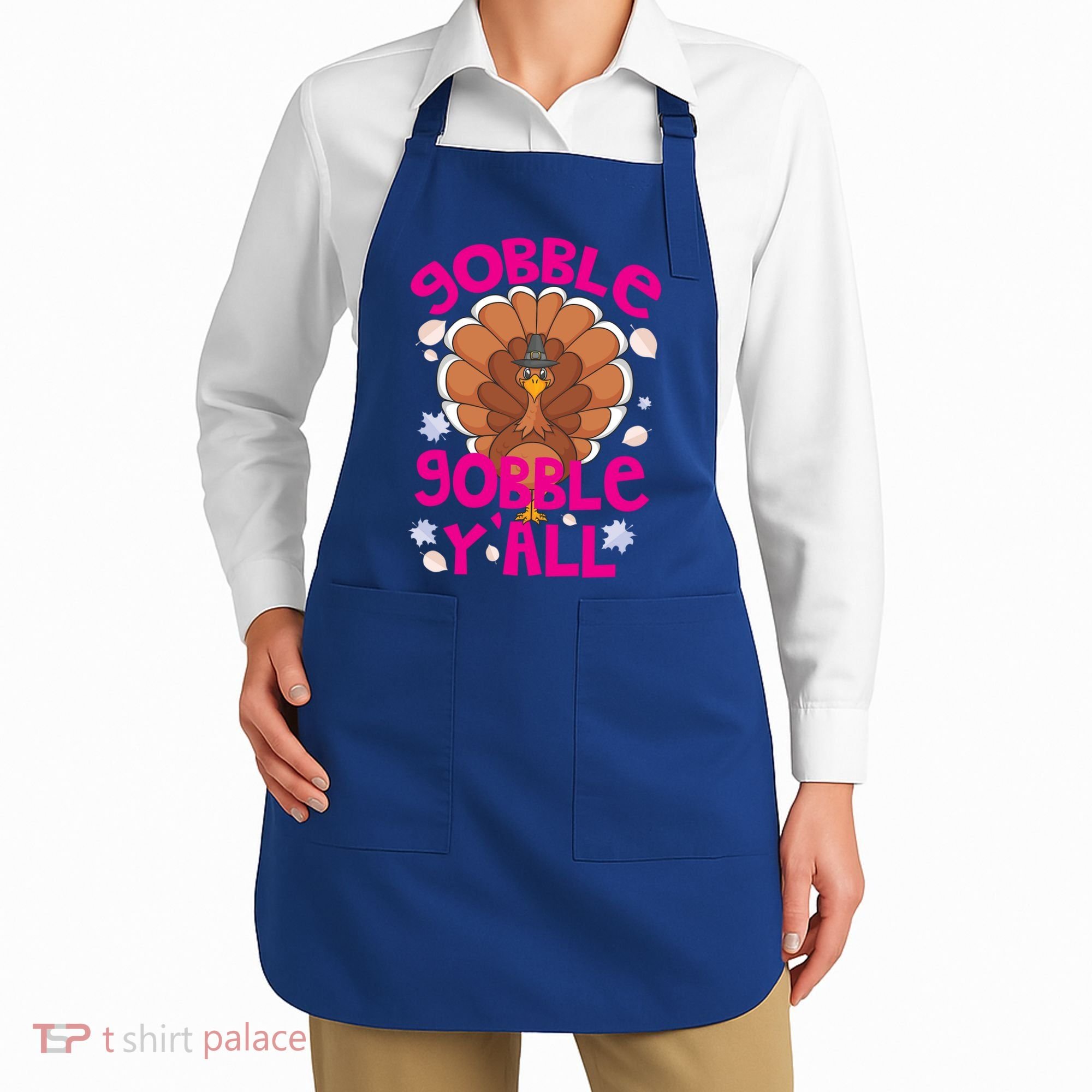 Gobble Gobble Yall Cute Turkey Funny Thanksgiving Gift Apron