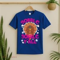 Gobble Gobble Yall Cute Turkey Funny Thanksgiving Gift T-Shirt thumb 2