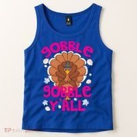 Gobble Gobble Yall Cute Turkey Funny Thanksgiving Gift Tank Top thumb 2