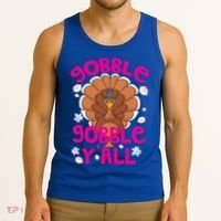 Gobble Gobble Yall Cute Turkey Funny Thanksgiving Gift Tank Top thumb 3