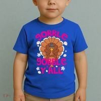 Gobble Gobble Yall Cute Turkey Funny Thanksgiving Gift Toddler T-Shirt thumb 2