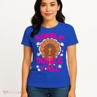 Gobble Gobble Yall Cute Turkey Funny Thanksgiving Gift Women's T-Shirt thumb 4