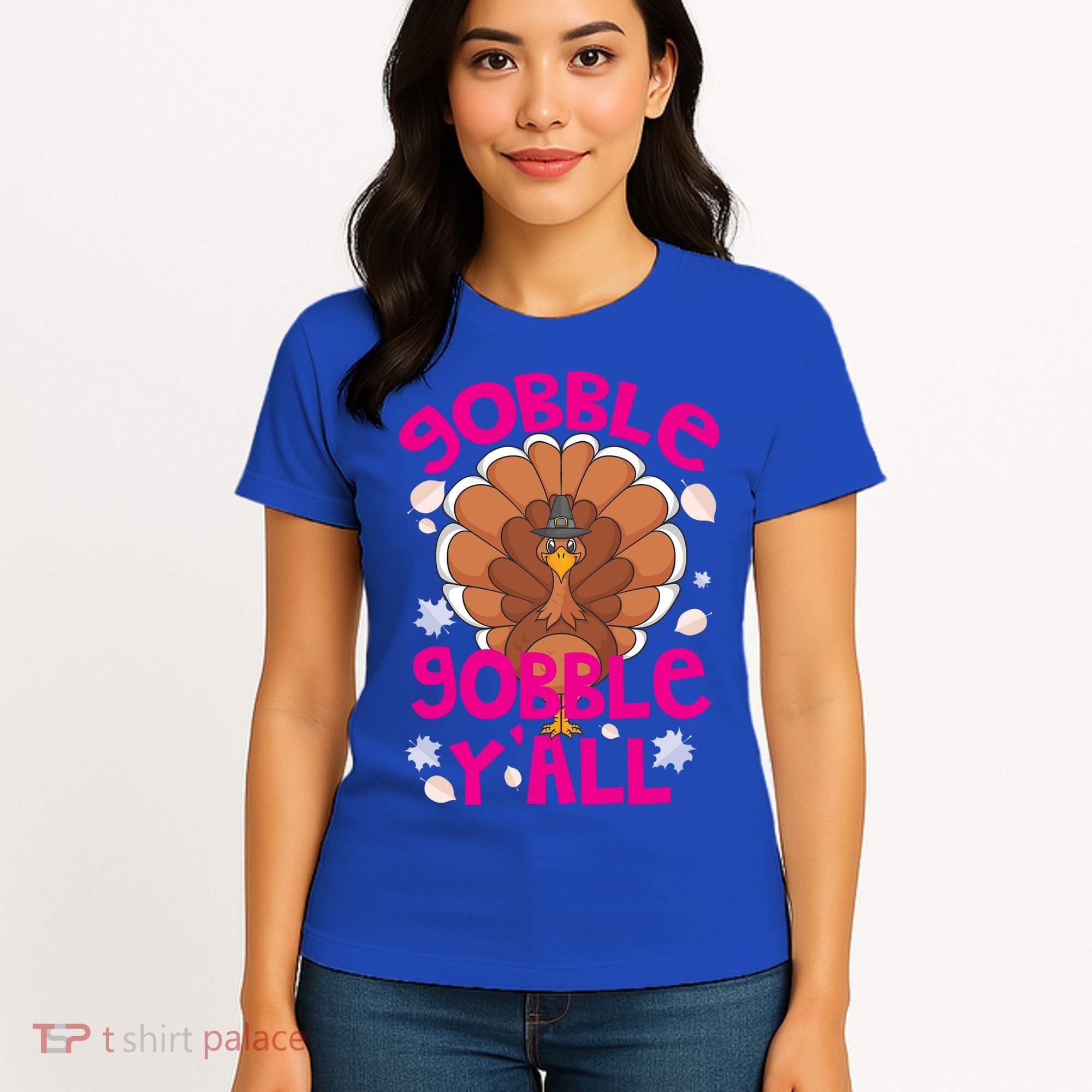 Gobble Gobble Yall Cute Turkey Funny Thanksgiving Gift Women's T-Shirt
