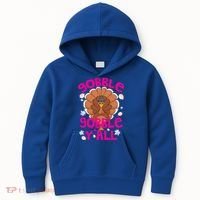 Gobble Gobble Yall Cute Turkey Funny Thanksgiving Gift Kids Hoodie thumb 0