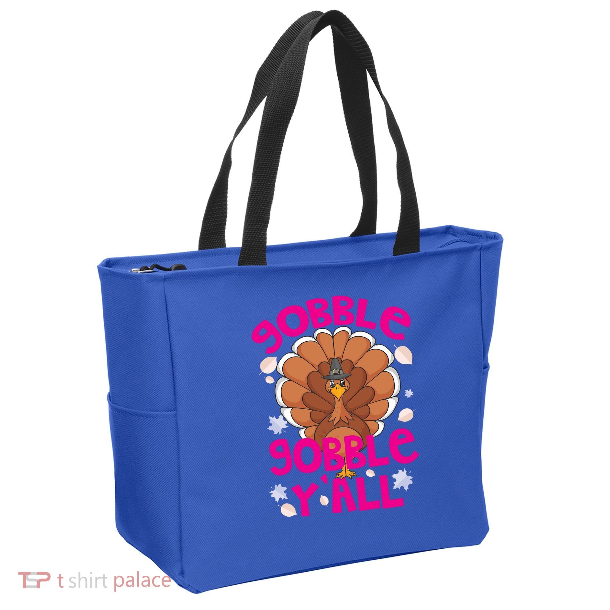 Gobble Gobble Yall Cute Turkey Funny Thanksgiving Gift Tote Bag