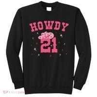 Groovy Howdy 21 Funny Retro Cowgirl Awesome 21st Birthday Sweatshirt thumb 0