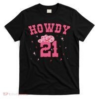 Groovy Howdy 21 Funny Retro Cowgirl Awesome 21st Birthday T-Shirt thumb 0