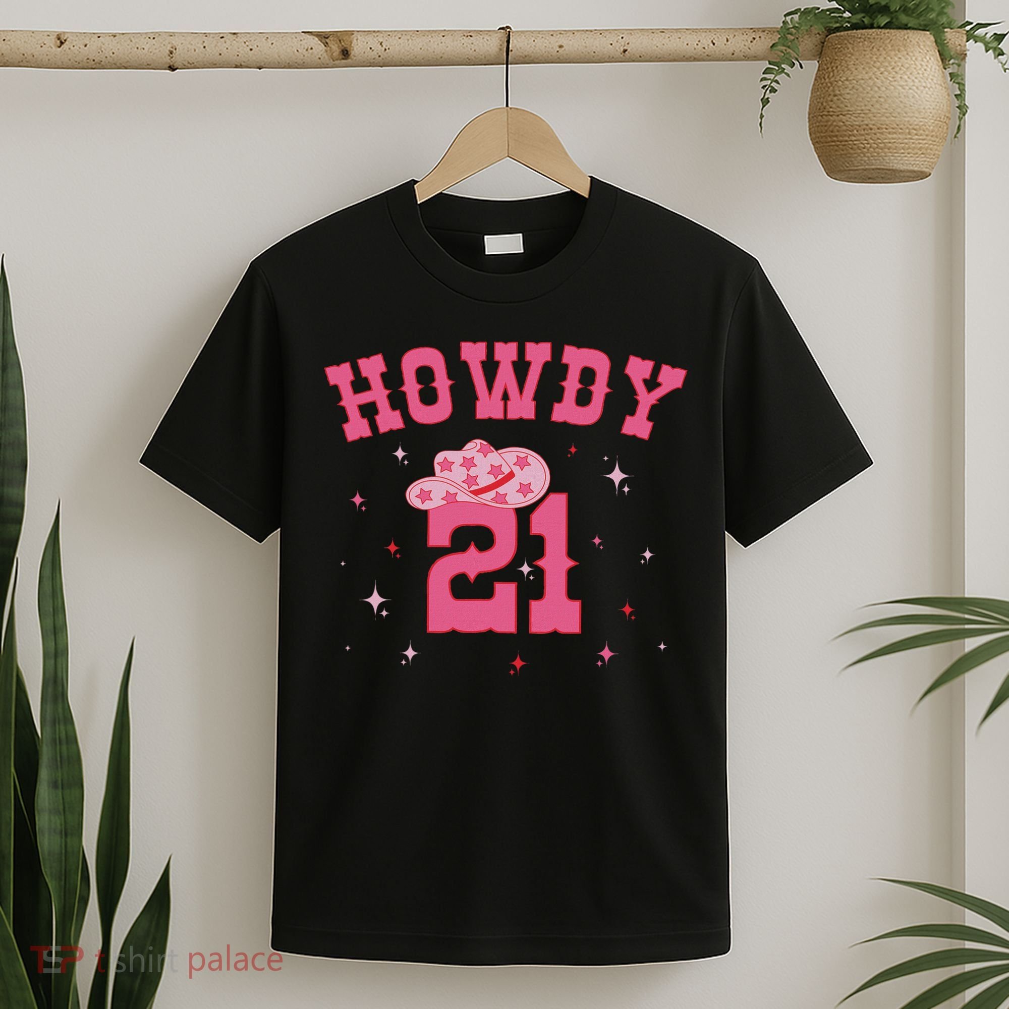 Groovy Howdy 21 Funny Retro Cowgirl Awesome 21st Birthday T-Shirt