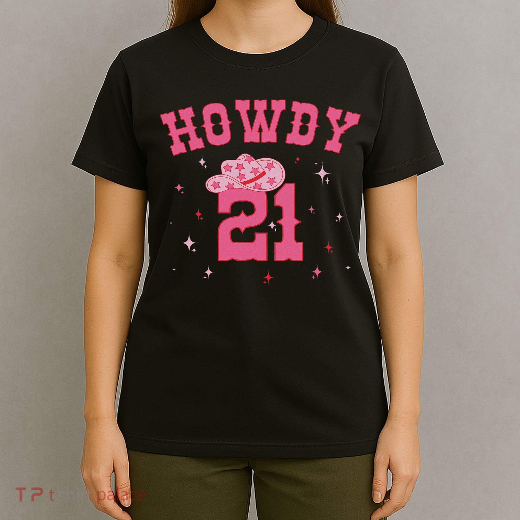 Groovy Howdy 21 Funny Retro Cowgirl Awesome 21st Birthday T-Shirt