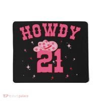 Groovy Howdy 21 Funny Retro Cowgirl Awesome 21st Birthday Mousepad thumb 0