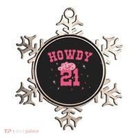 Groovy Howdy 21 Funny Retro Cowgirl Awesome 21st Birthday Ornament thumb 0