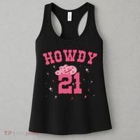 Groovy Howdy 21 Funny Retro Cowgirl Awesome 21st Birthday Women's Tank Top thumb 3