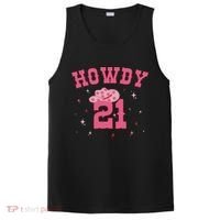 Groovy Howdy 21 Funny Retro Cowgirl Awesome 21st Birthday PosiCharge Competitor Tank thumb 0