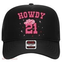 Groovy Howdy 21 Funny Retro Cowgirl Awesome 21st Birthday Hat thumb 0