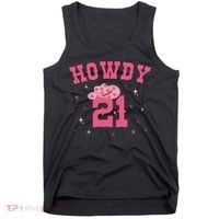Groovy Howdy 21 Funny Retro Cowgirl Awesome 21st Birthday Tank Top thumb 0