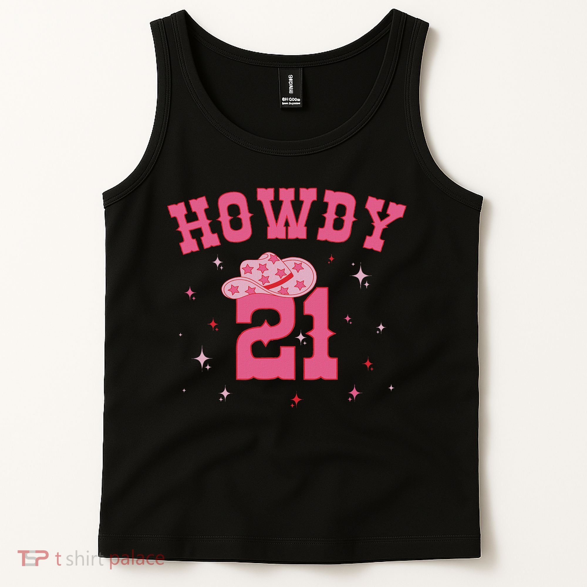 Groovy Howdy 21 Funny Retro Cowgirl Awesome 21st Birthday Tank Top