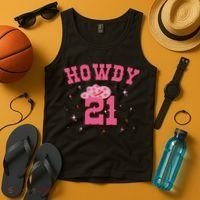 Groovy Howdy 21 Funny Retro Cowgirl Awesome 21st Birthday Tank Top thumb 4